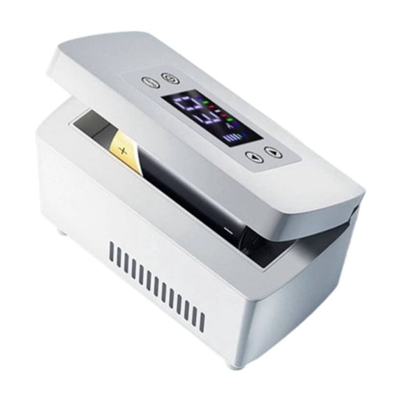 QSTDGVPW 2 Pack Car Home Insulin Cooler Box 5L Mini Fridge with Temperature Display for Travel Diabetic Medication Storage