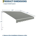 thumbnail image 2 of 12'x10' Retractable Patio Awning, Waterproof Sun Shade with Manual Crank Handle, Aluminum Frame & 280g/㎡ Polyester Fabric for Deck, Porch & Balcony, 2 of 7