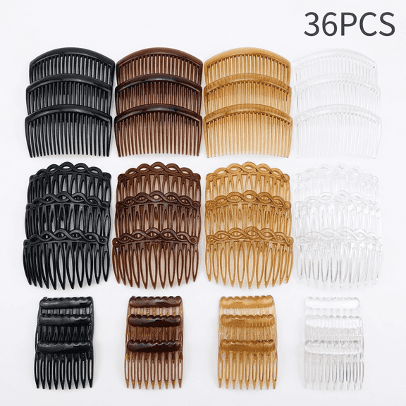 36PCS Hair Side Combs (9/11/23 Teeth)