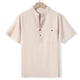 thumbnail image 5 of pstuiky camisetas para hombre, Camisa estilo cárdigan informal de manga corta con cuello vuelto y botones de color liso para hombre ropa de hombre l, 5 of 7