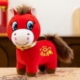 thumbnail image 3 of Smile Smile Horse Plush, 9.84in Funny Smiling Horse Plushies Toy for Year of The Horse 2026, Lucky Chinese Lunar New Year Mascot Zodiac Ornament for Home Store Tabletop Decor, Red (Smiling Horse), 3 of 12