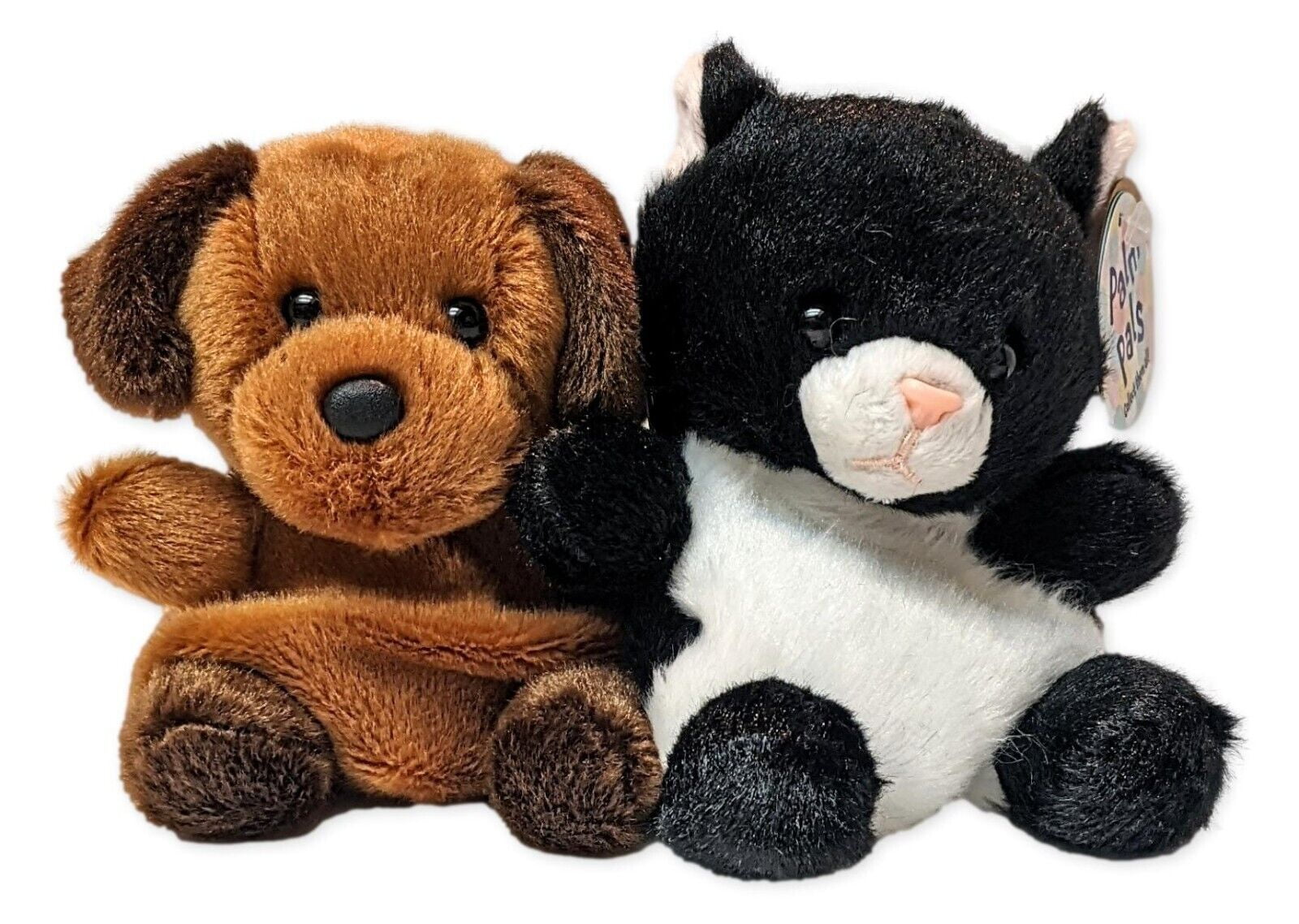 Set of 2 RUFF RUFF PUPPY & CRICKET CAT Palm Pals 5" Stuffed Animal ...