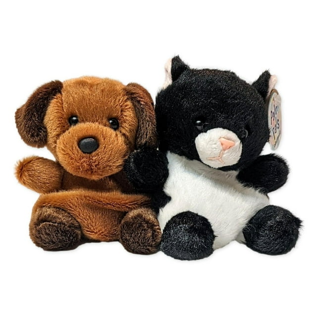 Set of 2 RUFF RUFF PUPPY & CRICKET CAT Palm Pals 5" Stuffed Animal ...
