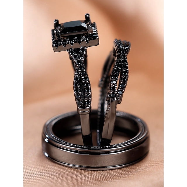 3pcs/set Cubic Zirconia Decor Ring