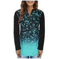 thumbnail image 1 of Blusa estampada cómoda de manga larga suelta con cuello en V informal a la moda para mujer Fridja  bvmnju4400, 1 of 7