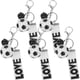 thumbnail image 4 of KAKOWELY 5 llaveros creativos de fútbol, llaveros decorativos de fútbol, regalo para fanáticos del deporte, para hombre y mujer (blanco y negro), 4 of 5