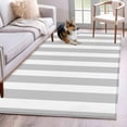 thumbnail image 2 of Grey Striped Large Area Rugs for Bedroom Living Room, Soft Non Slip Carpet Bedside Rug, Modern Farmhouse Gray White Stripes Rectangular Floor Cover Kitchen Accent Rug 2.7'x5' for Dining Room/Office, 2 of 9