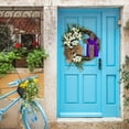 thumbnail image 3 of Corona de Pascua, corona de primavera con cruz, corona decorativa, hermosa corona artificial de primavera y verano para puerta de entrada o ventana, repisa de pared, porche., 3 of 4