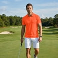 thumbnail image 6 of Inglocry Mens Polo Shirts Short Sleeve Quick Dry Performance Breathable Golf Shirt with Collar Tennis Casual Business Work 2026 Saffron XL, 6 of 8