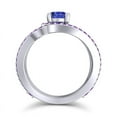 thumbnail image 4 of Diamond-Capitals 2.50 Carat Round Cut Blue Sapphire & Amethyst Gemstone Sparkle Engagement Ring for Ladies Solid 14K White Gold Size 4, 4 of 8