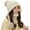 Beige Solid, variant on Women Winter Beanie Hat Circle Scarf Set Pompoms Peruvian Ski Snow Ear Flaps Sherpa Knit Hats Fleece Lined