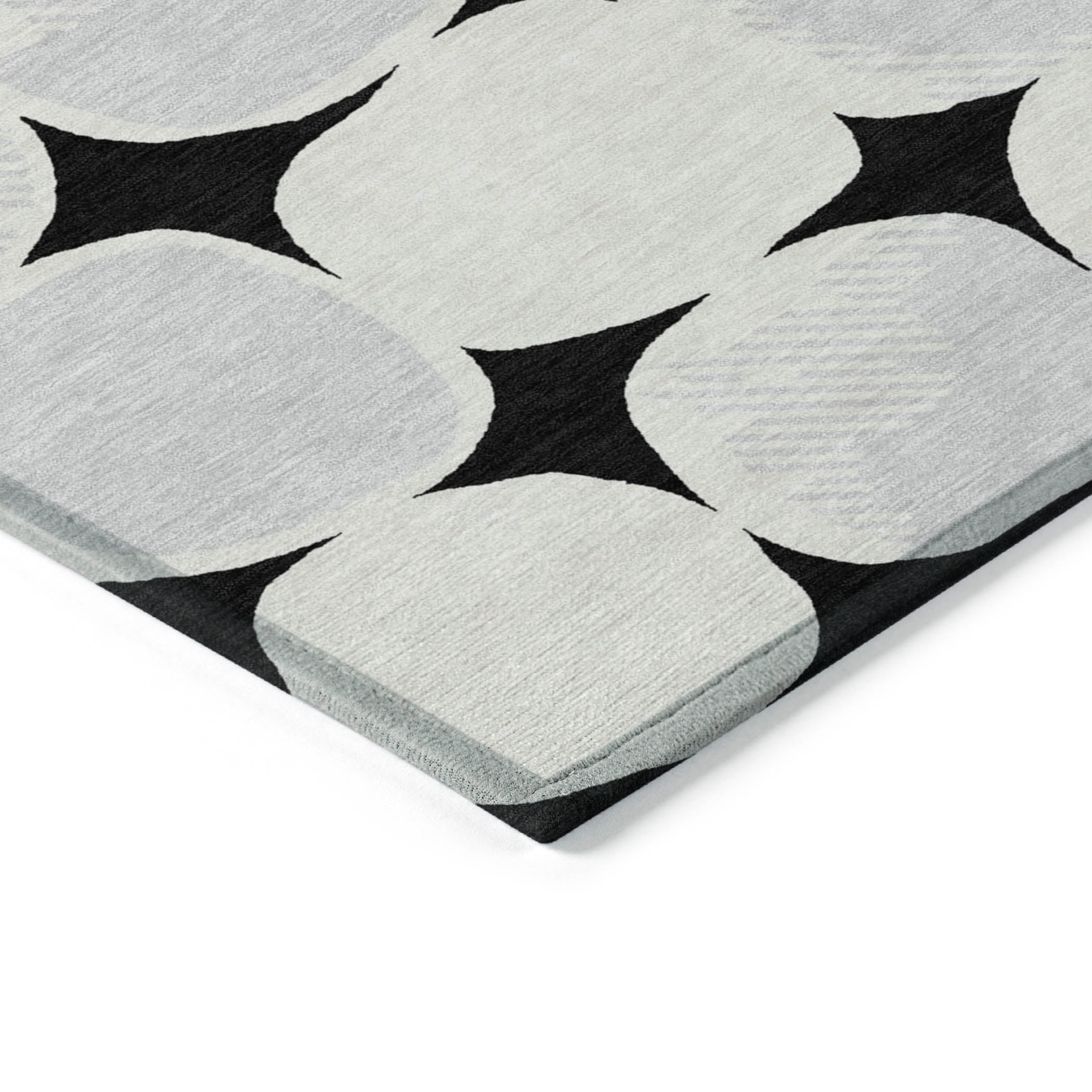 Addison Rugs Chantille Indoor/Outdoor Transitional Circles Black Washable Runner Rug, 2'3" x 7'6"