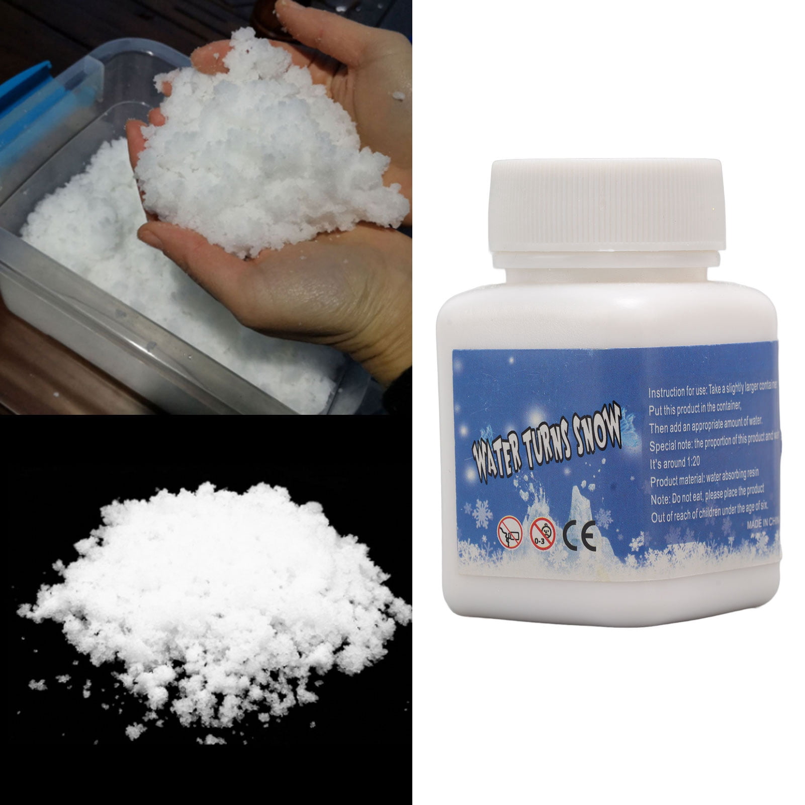 Artificial Snow Powder 65g Fake Snow Powder DIY Scene Props For
