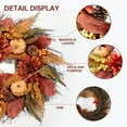 thumbnail image 2 of 24 Inch Pumpkin and Dahlia Fall Wreath with Magnolia Leaves and Ferns for Outdoor Front Door Thanksgiving Harvest Decoration Wall Hanging, 2 of 6