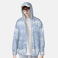 thumbnail image 2 of Kdxio White Bule Glitter Print Women Men Sun Protection UPF 50+ Jackets Zip Up Long Sleeve Hoodie Hiking Lightweight with Pockets, 2 of 7