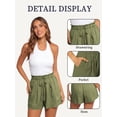 thumbnail image 5 of TEMOFON Linen Shorts for Women&nbsp;Summer Ruffle Waist Drawstring Pants with Pockets Casual Vacation Beach Flowy Shorts L, 5 of 10