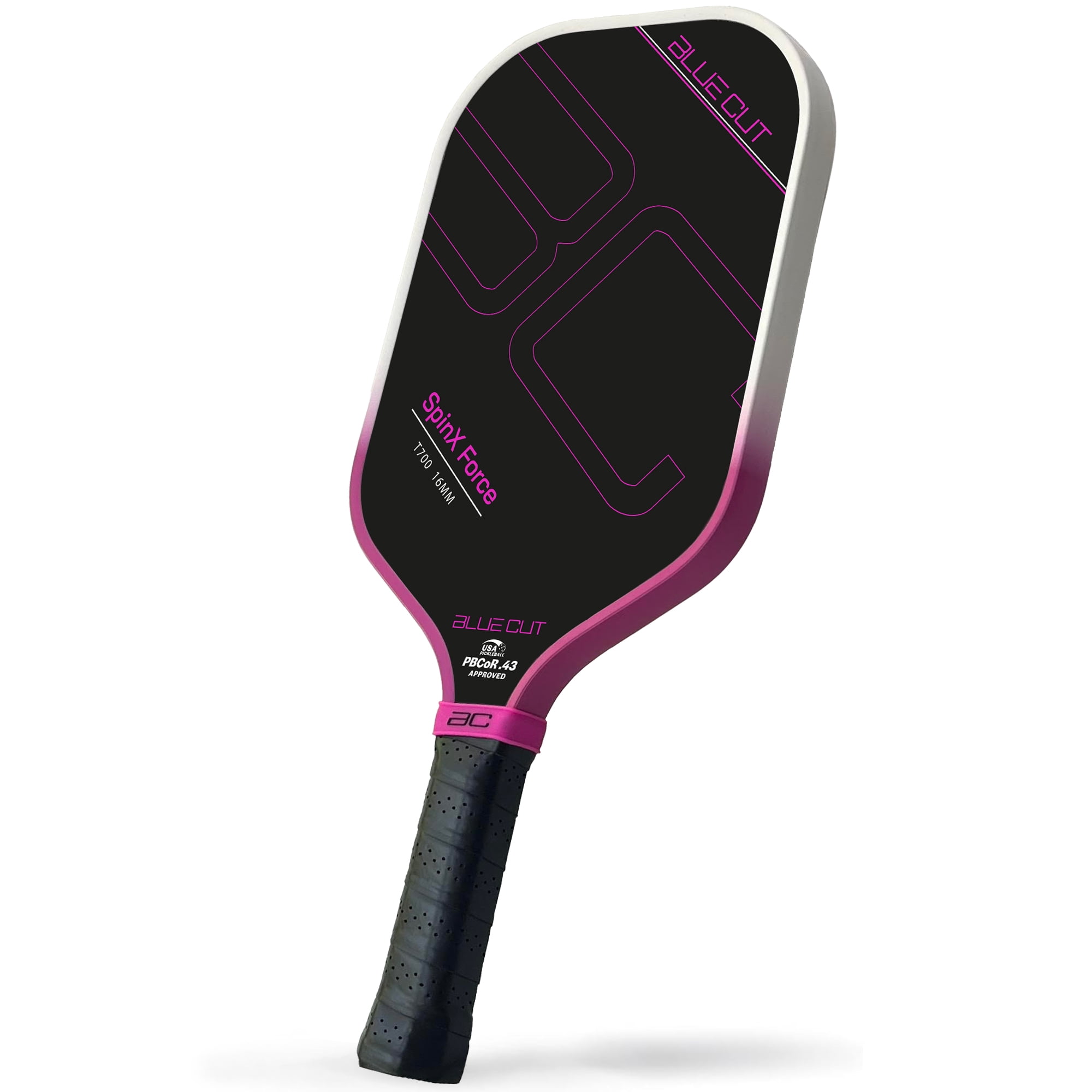 Blue Cut Pickleball Paddle – USAPA Approved Pickleball Paddles Racket with T700 Carbon Fiber, 16mm Honeycomb Core, Spin Surface, Pro Power Speed & Control – Includes Carry Bag
