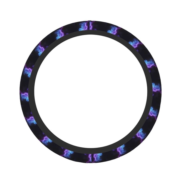Fotbe Purple And Blue Nebula Funda para Volante Universal de 15 pulgadas, Accesorios para Auto para Hombre y Mujer, Protector de Volante Cómodo para SUV y Sedán