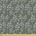 thumbnail image 2 of Spring Fabric by the Yard, Natural Theme Violet Flower Patterns Leaves and Branches Abstract Seasonal Art, Upholstery Fabric for Dining Chairs Home Decor Accents, Lavender Taupe by Ambesonne, 2 of 5