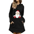 thumbnail image 1 of FOCUSNORM Robe de Noël Chaude pour Femmes Juniors, Sweat à Capuche Imprimé Motif Santa, 1 of 3