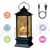 Eldnacele Line in Snow Globe Lantern with Music and Timer, Christmas Decorative Glittering Lantern Light Lamp for Adults and Kids (Santa Claus)