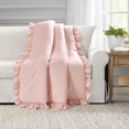 thumbnail image 2 of Lush Decor Reyna Solid Polyester Ruffle Throw, 60x50, Blush, Single, 2 of 5