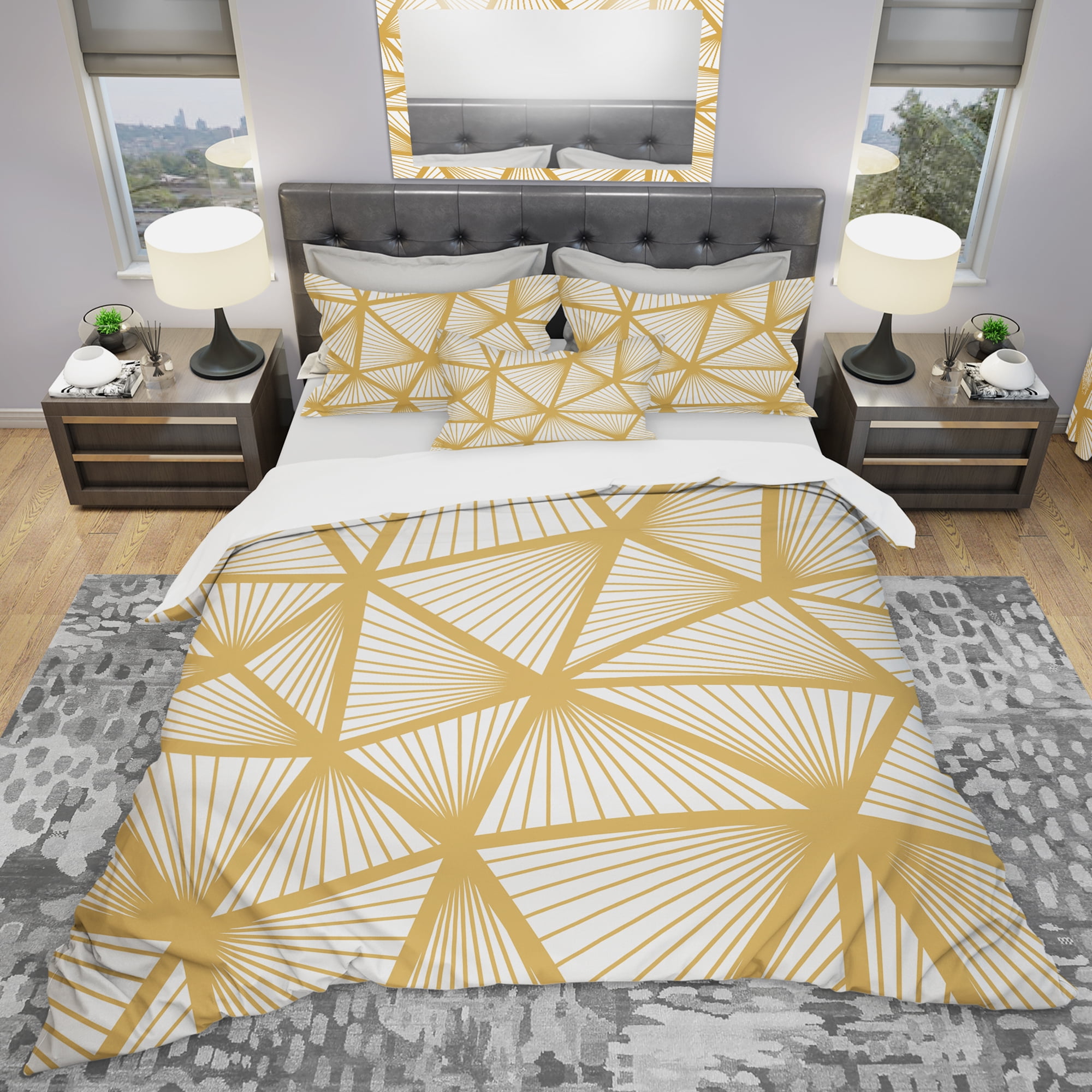 Designart 'Art Deco Geometric Decorative Pattern' Modern Duvet Cover Set
