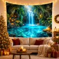 thumbnail image 3 of Tropical Grotto Tiered with Waterfall Cascades Down Rocky, Mystical Fantasy for Space Lovers, Galaxy Room Decor, Mother'S Day Gift, Tapestry Wall Hanging for Bedroom and Dorm, 3 of 6