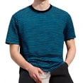thumbnail image 2 of Kakii Men's Cotton Striped T-Shirt Crew Neck Short Sleeves Basic Casual Top, 2 of 7