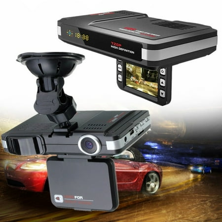 2 IN 1 HD 720P 2.0inch G-Sensor LCD Display Car DVR Recorder  Digital Video Camera Vehicle Dash Cam Crash Night Vision Camcorder Equipment+ Radar Laser Speed Detector Trafic (Best Speed Camera Detector 2019)