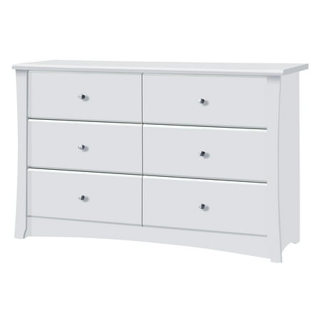 Storkcraft Crescent 6 Drawer Double Dresser White Walmart Com