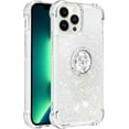 thumbnail image 3 of for iPhone 13 Pro Glitter Case with Ring Holder,Bling Sparkle Floating Liquid Soft TPU Cushion Fashion Girly Women Girls Cute Case Cover for iPhone 13 Pro  Colorful, 3 of 14