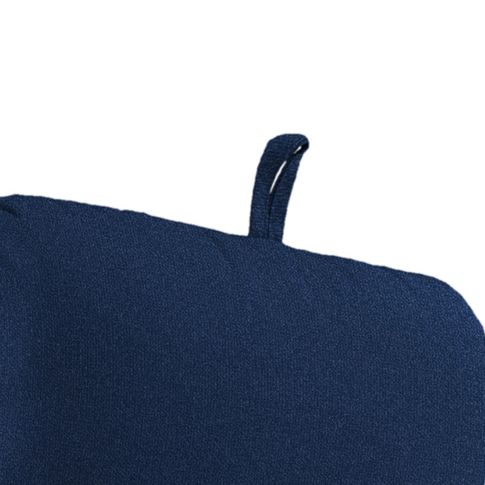 Jordan Manufacturing 45" x 22" Rave Indigo Blue Solid Rectangular Outdoor Chair Cushion with Ties and Hanger Loop