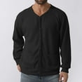 thumbnail image 6 of CHEEREAM Men's Cotton Cardigan Sweater V Neck Long Sleeve Button Knitwear Casual Solid Color Knitted Regular Fit Cardigan with Pocket Black XL, 6 of 7