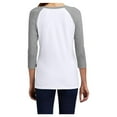 thumbnail image 2 of Yellow Rooster Women's Perfect Tri 3/4-Sleeve Female Raglan T-Shirt Grey Frost/ White 4XL, 2 of 6