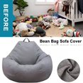 thumbnail image 6 of XIBUFE Bean Bag Chair Sofa Cover(No Filler),Lazy Lounger High Back Large Bean Bag Storage Chair Cover Sack for Adults and Kids Without Filling (Dark Gray,M), 6 of 8