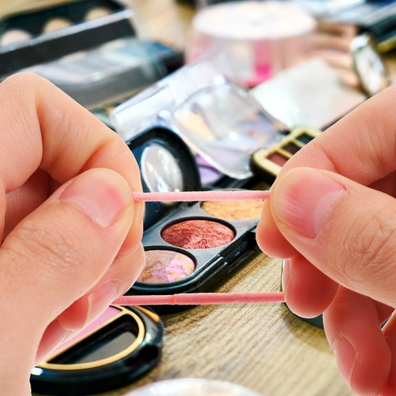 ifundom 100Pcs Pink Hair Ties Thin Rubber Bands Stretchy Hair Elastics for Decor