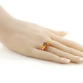 thumbnail image 3 of Gem Stone King 3.00 Ct Oval Brown Tiger Eye Yellow Citrine 18K Rose Gold Plated Silver Ring (Size 5), 3 of 3