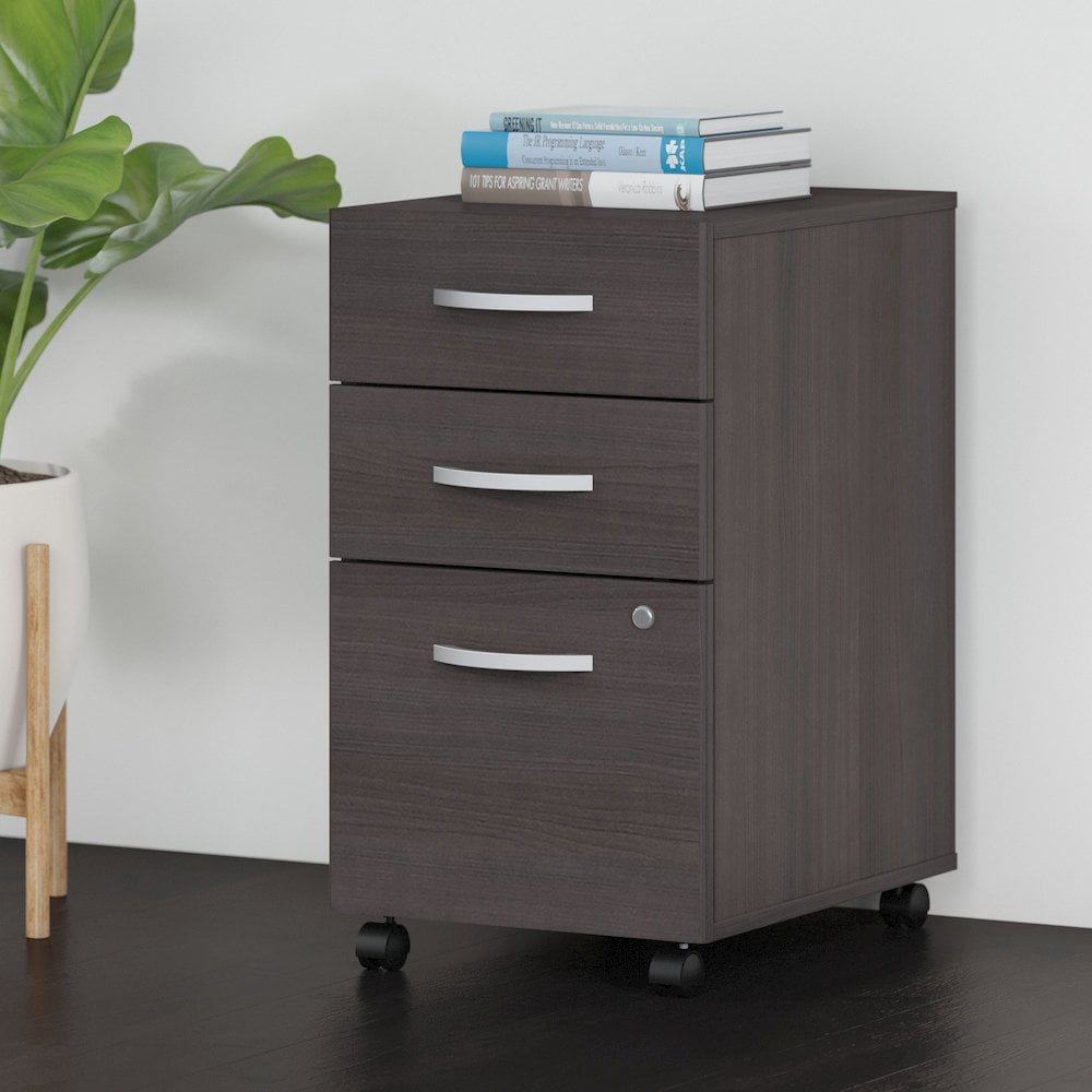 Studio C 3 Drawer Mobile File Cabinet in Storm Gray - Engineered Wood