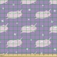 thumbnail image 2 of Ambesonne Cartoon Fabric by the Yard Upholstery, Sleeping Pigs with Wings, 5 Yards, Pale Pink Pale Purple, 2 of 5