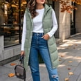 thumbnail image 6 of Hooded Vest for Women Mid Length Zip Front Snap Button Cozy Everyday Vest, 6 of 9