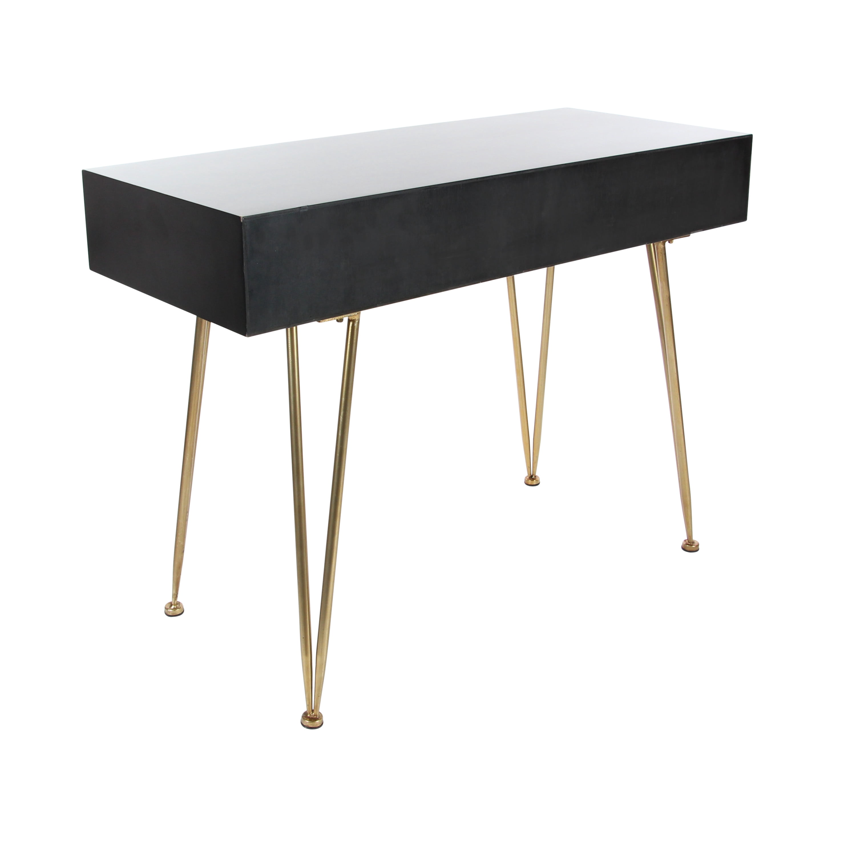 DecMode Wood Modern Console Table, Black Gold, 42"W