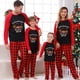 thumbnail image 3 of Pijamas familiares a juego de Navidad, conjunto de pijamas de Reno rojo y negro, Dachshund a través de la nieve, 3 of 3