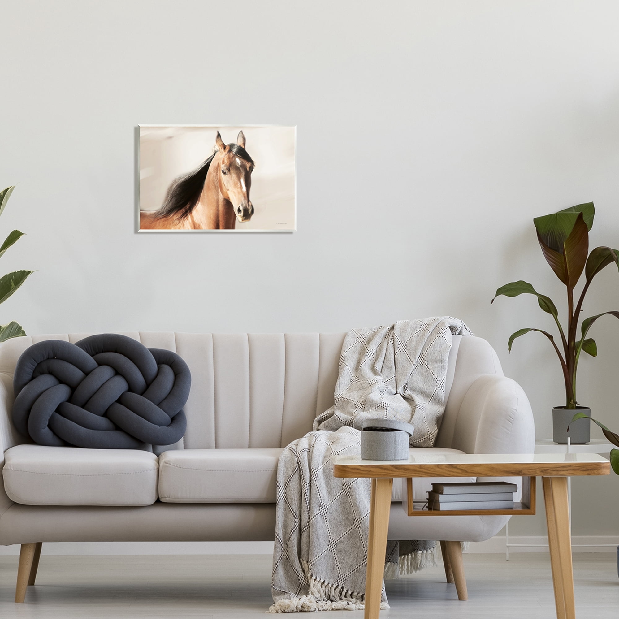 Stupell Industries Brown Stallion Portrait Animals & Insects Photography Unframed Art Print Wall Art, 19 x 13