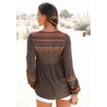 thumbnail image 3 of LASCANA Women's Long Sleeve Boho Print Top Tassels, 3 of 5