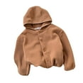 thumbnail image 1 of Girls Coats And Jackets Lightweight Button Down Winterchildren Snowsuit Coffee Girls Fall Tops ,4-5 Years, 1 of 4