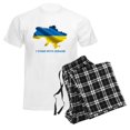 thumbnail image 6 of CafePress - I Stand With Ukraine Flag Ukrainian Pride Pajamas - Men's Light Loose Fit Cotton Pajama Set, 6 of 7