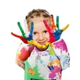 thumbnail image 2 of TELOLY Graffiti Round Neck Kids Apron with6 Brushes, Waterproof Long Sleeve ArtSmock, 2 of 5