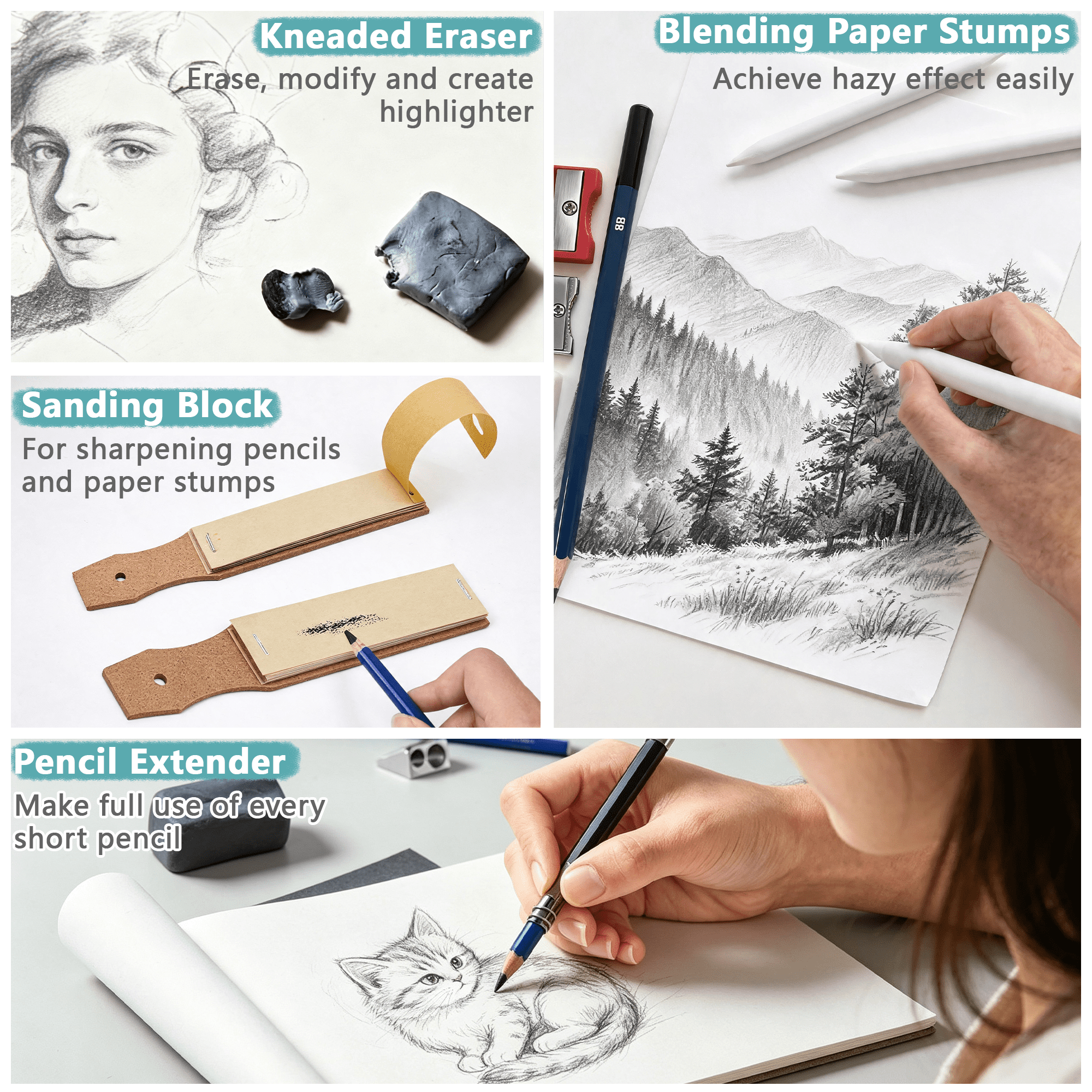 35 Piece Sketching and Drawing Pencils Set, Professional Sketch Kit with Sketch Book, Graphite & Charcoal Pencils, Zipper Carry Case for Beginners, Teens and Adults