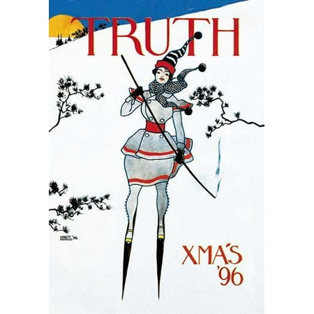 Advertising the magazine Truth this is the first American ski poster and may well be the earliest ski poster from anywhere in the world  Art by Ernest Haskell Poster Print by Ernest